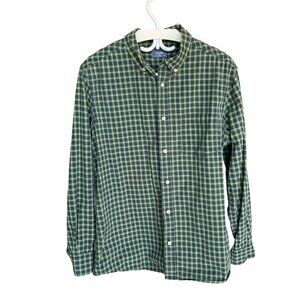COLIN's Plaid Green Blue Button Up Shirt Regular Fit 100% Cotton Men's XL, Flaw